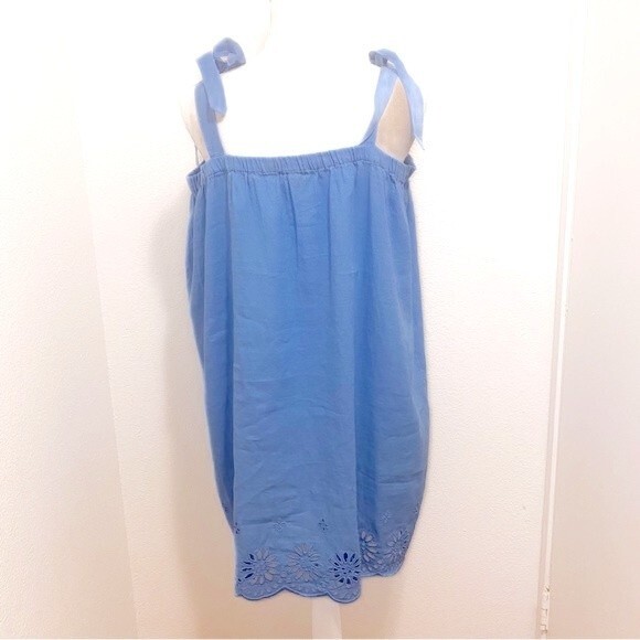 NWT J.Crew Tie-Shoulder Hydrangea Mini Dress Embroidery Size Large - Picture 6 of 9